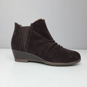 Sporto Drape 2 Brown Faux Fur Lined Suede Leather Ankle Boots size 9.5